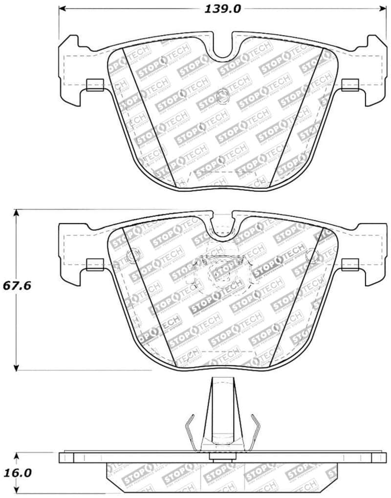 Stoptech — StopTech Street Touring 06-09 BMW M5 E60 / 07-09 M6 E63/E63 Rear Brake Pads
Brake Pads W/Hrdwr - view 1