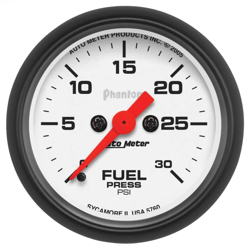 AutoMeter — Autometer Phantom Fuel Pressure gauge 52mm 0-30 PSI Full Sweep Elec
2" FUEL PRESS, 0-30 - view 2