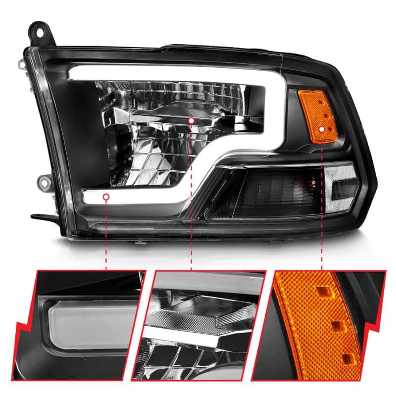 ANZO — ANZO 2009-2020 Dodge Ram 1500 Full LED Square Projector Headlights w/ Chrome Housing Black Amber
Head Light Set
HdLtSet - view 4