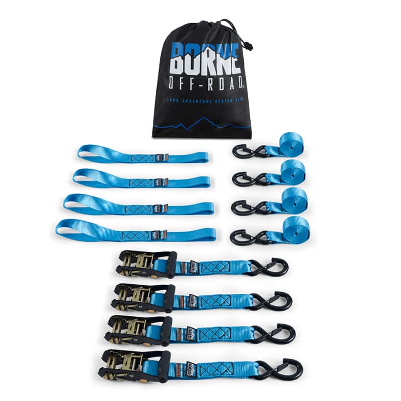Borne Off-Road — Borne Off-Road Heavy-Duty Ratchet Tie-Down Kit (4-Pack) - Blue - view 6