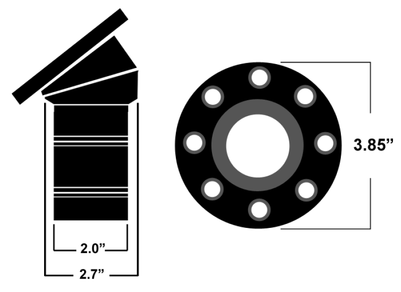 Ridetech — Ridetech 67-68 Camaro Locking Gas Cap (Black Anodized)
Gas Cap Black 67-69 - view 2