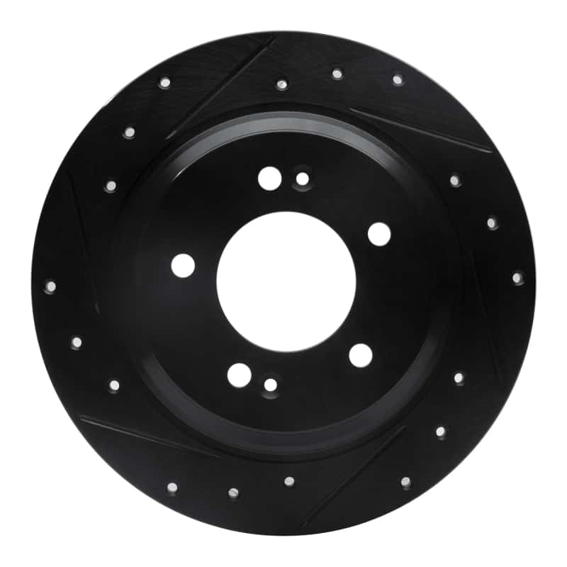 R1 Concepts — R1 13-25 Hyundai Kona Rear Left Drilled & Slotted Black Brake Rotor
R1 Brake Rotor Drill - view 1