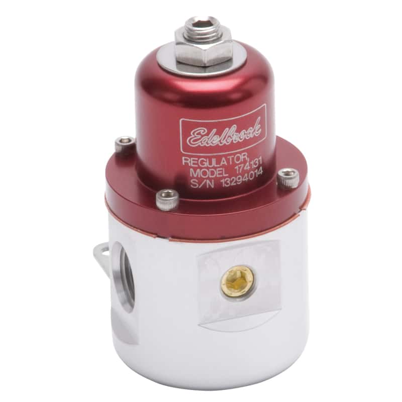 Edelbrock — Edelbrock Fuel Pressure Regulator Carbureted 160 GPH 5-10 PSI 3/8In In/Out 3/8In Return Red/Clear
PUMPS - view 1