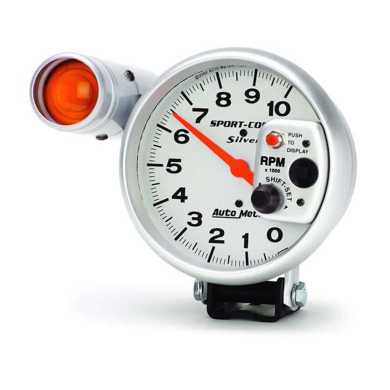 AutoMeter — Autometer Sport-Comp 5 inch 10K RPM Shift Light Silver Tach
5" TACH, 10,000 RPM, - view 3