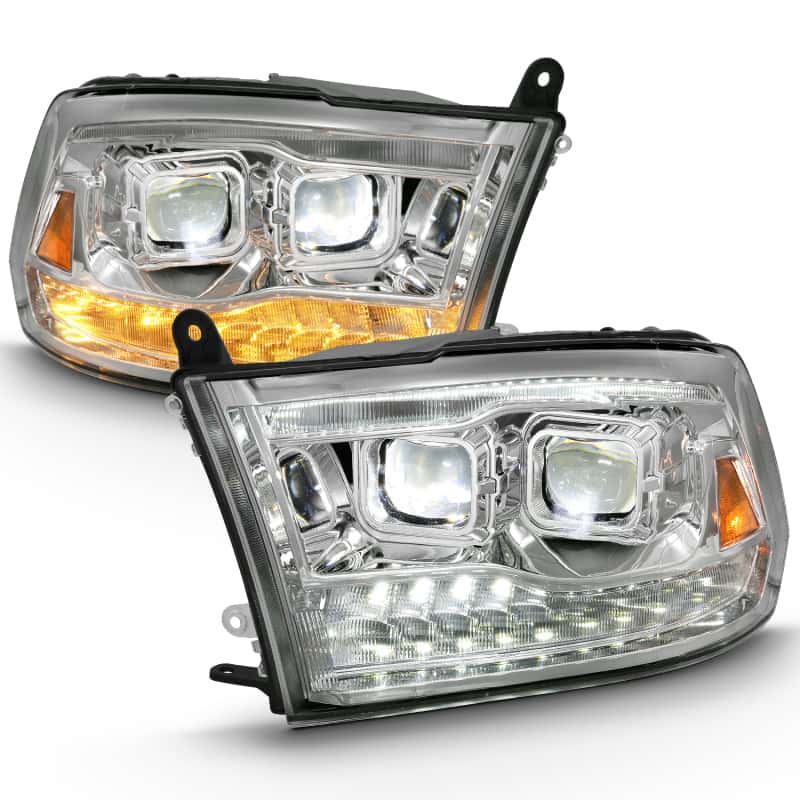 ANZO — ANZO 2009-2018 Dodge Ram 1500 Led Projector Plank Style Switchback H.L Halo Chrome Amber (OE Style)
Head Light Set - view 3