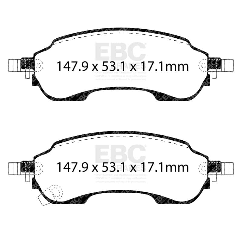 EBC — EBC 2023+ Ford Bronco 2.7TT Greenstuff Rear Brake Pads
Disc Brake Pad - view 2