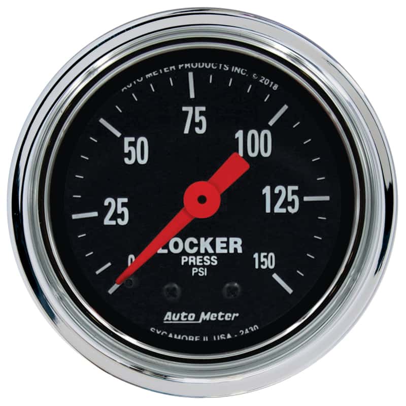 AutoMeter — Autometer Traditional Chrome 2-1/16in 150 PSI Mechanical Air Locker Gauge - view 2