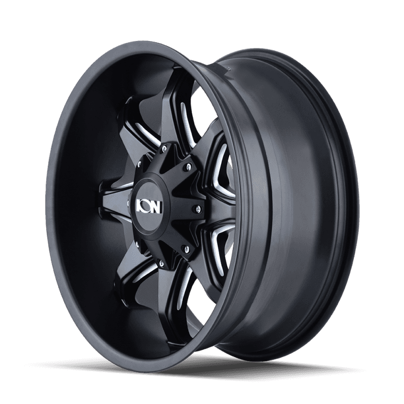 ION Wheels — ION Type 181 17x9 / 5x114.3 BP / -12mm Offset / 87mm Hub Satin Black/Milled Spokes Wheel - view 2