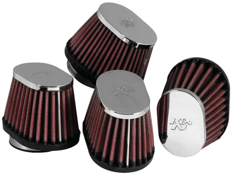 K&N Engineering — K&N Universal Chrome Oval Tapered Air Filter - 2in Flg ID x 4in OS L 3in OS W x 2.75in H
Clamp-on Air Filter - view 1