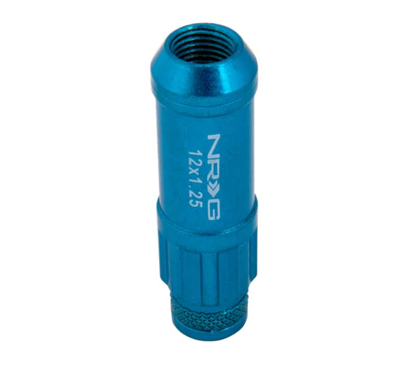 NRG — NRG 700 Series M12 X 1.25 Steel Lug Nut w/Dust Cap Cover Set 21 Pc w/Locks & Lock Socket - Blue - view 4