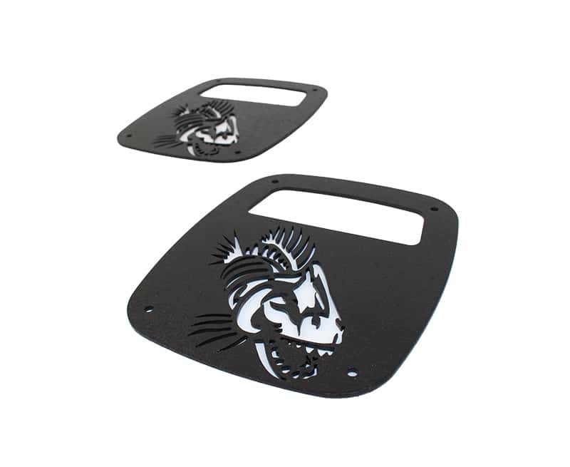 Fishbone Offroad — Fishbone Offroad Jeep Wrangler CJ YJ TJ Tail Light Covers - Black Textured Powdercoat - view 2