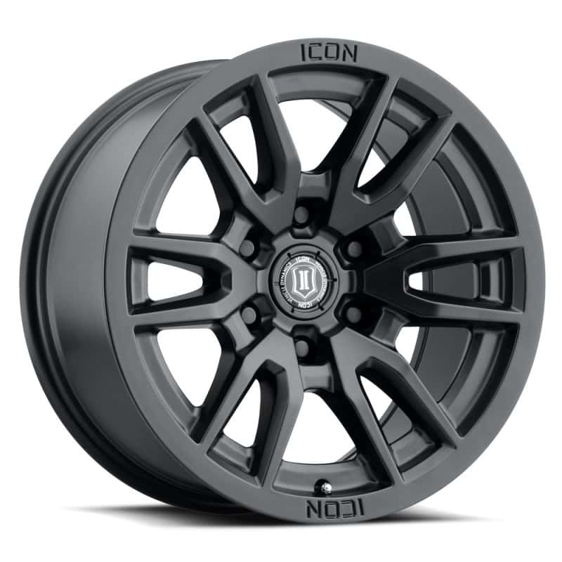 ICON — ICON Vector 6 17x8.5 6x5.5 0mm Offset 4.75in BS 106.1mm Bore Satin Black Wheel
VECTOR 6 WHEEL - view 1