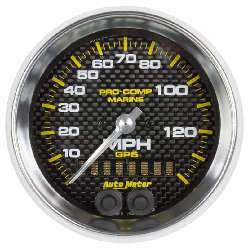 AutoMeter — Autometer Gauge GPS Speedometer 3-3/8in 140 MPH Marine Carbon Fiber Gauge
3.4" SPD GPS 140 MCF - view 1