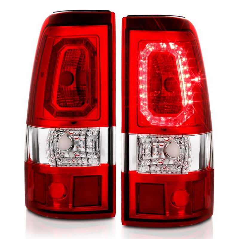 ANZO — ANZO 1999-2002 Chevy Silverado 1500 LED Taillights Plank Style Chrome With Red/Clear Lens - view 8