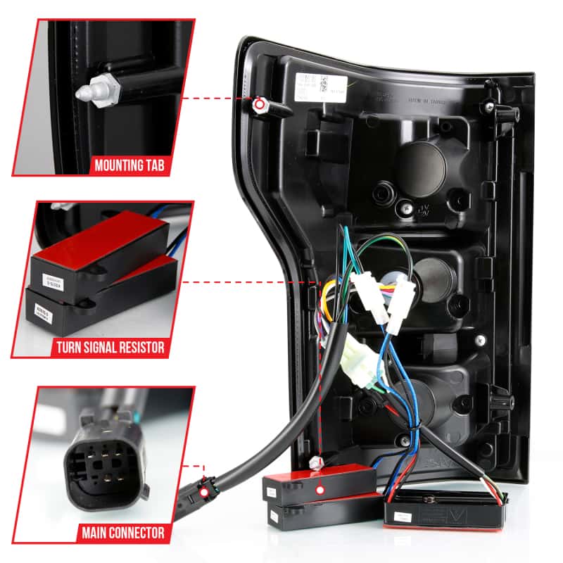 ANZO — ANZO 18-19 Ford F-150 LED Taillight Black Housing Clear Lens Red Light Bar W/Sequential
Tail Light Set
TailLightSet - view 5