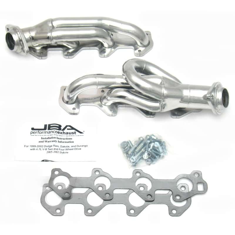 JBA — JBA 04-07 Doge Dakota 4.7L PowerTech 1-1/2in Primary Silver Ctd Cat4Ward Header
Exhaust Header - view 2