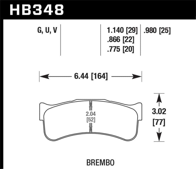 Hawk Performance — Hawk Brembo Disc DTC-70 w/ 1.140in Thickness Race Brake Pads
Disc Brake Pad - view 3