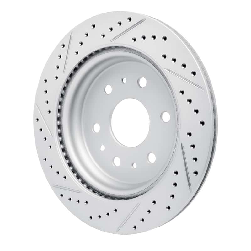 R1 Concepts — R1 19-26 Cadillac Escalade Rear Right Drilled & Slotted Geo-Carbon Rotor - view 4