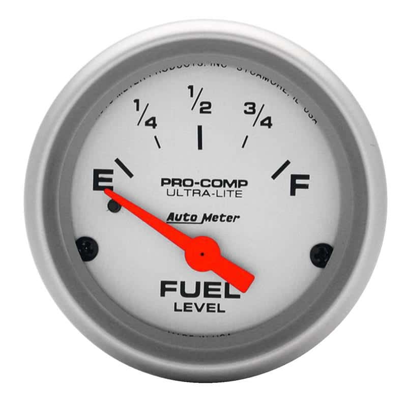 AutoMeter — Autometer Ultra-Lite 52mm 0 OHMS Empty/30 OHMS Full Short Sweep Electronic Fuel Level Gauge
2" FUEL LEVEL, 0 E/3 - view 2