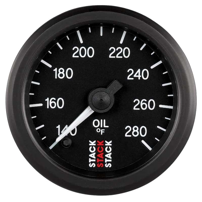 AutoMeter — Autometer Stack 52mm 140-280 Deg F 1/8in NPTF Male Pro Stepper Motor Oil Temp Gauge - Black
Ga OT ProStpr B 280F - view 1