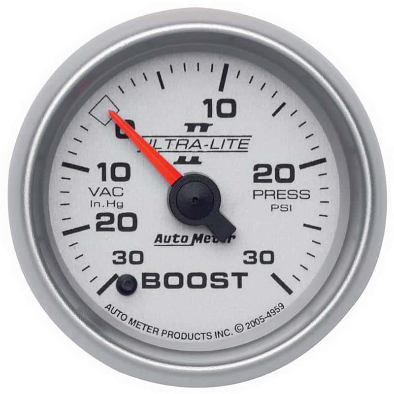 AutoMeter — Autometer Ultra-Lite II 52mm 30 In Hg-Vac/30 PSI Full Sweep Electronic Vacuum/Boost Gauge
2-1/16" BOOST-VAC, 3 - view 2