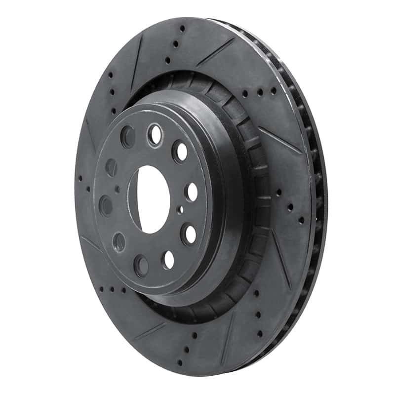 R1 Concepts — R1 07-17 Lexus LS460 Left Rear Drilled & Slotted Black Brake Rotor
R1 Brake Rotor Drill - view 2