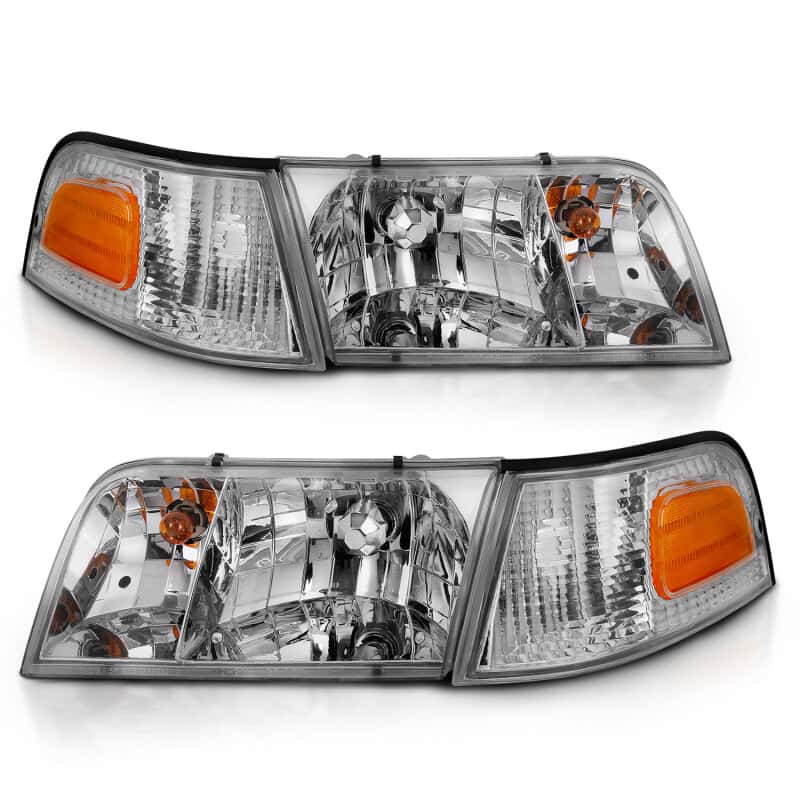 ANZO — ANZO 1998-2005 Ford Crown Victoria Crystal Headlight Chrome With Bumper Light (OE)
Head Light Set
HdLtSet - view 2