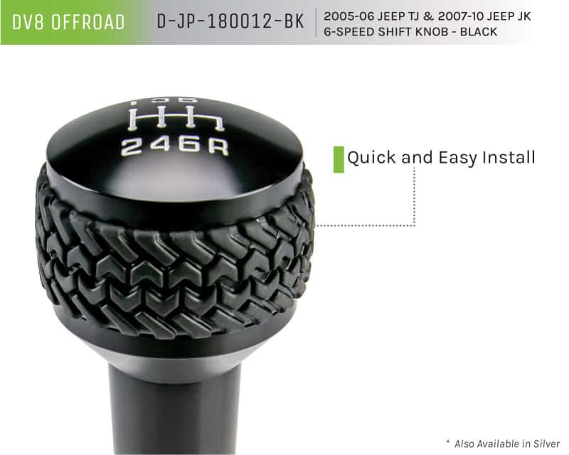 DV8 Offroad — DV8 Offroad 2005-2010 Jeep TJ/JK 6-Speed Shift Knob Black Finish
Shift Knob - view 8