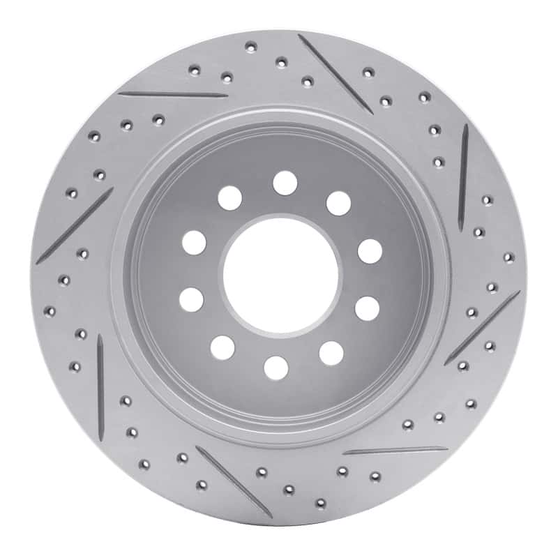 R1 Concepts — R1 03-11 Lincoln Town Car Rear Left Drilled & Slotted Geo-Carbon Rotor - view 5