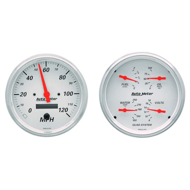AutoMeter — AutoMeter Gauge Kit 2 Pc. Quad & Speedometer 5in. Arctic White
GA KT 5" QUAD/SPD AW - view 2