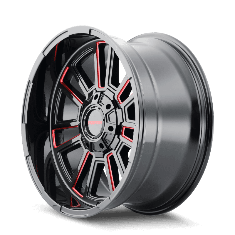 Mayhem — Mayhem 8115 Apollo 20x9 / 8x170 BP / 0mm Offset / 125.2mm Hub Black w/ Prism Red Wheel
MAYHEM 8115 - view 5