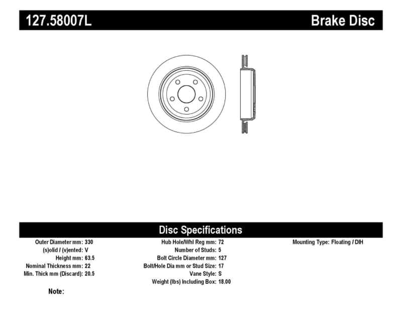 Stoptech — StopTech Slotted & Drilled Sport Brake Rotor 11-15 Jeep Grand Cherokee (Excludes SRT8)
Slot/Drill Rotor - view 3