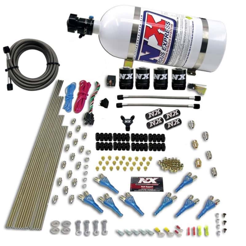 Nitrous Express — Nitrous Express 8 Cyl Shark Direct Port 4 Solenoids Nitrous Kit (200-600HP) w/10lb Bottle
Injection System Kit
N2OSys - view 1