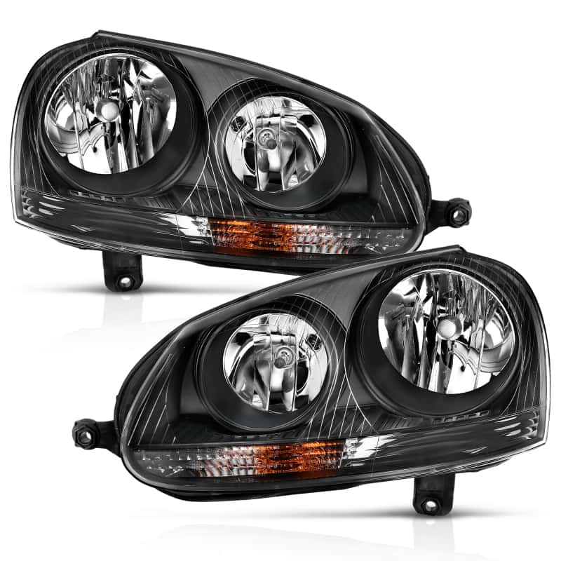 ANZO — ANZO 2006-2009 Volkswagen Us Rabbit Crystal Headlight Black (Halogen Only)
Head Light Set - view 4