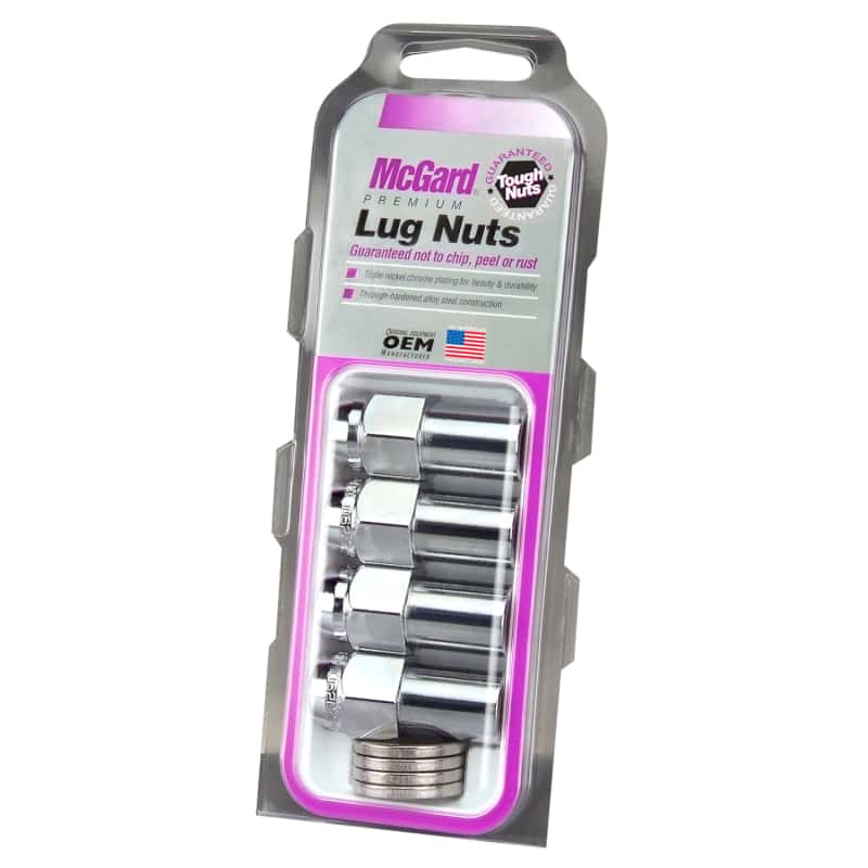 McGard — McGard Hex Lug Nut (Long Shank - .946in.) 1/2-20 / 13/16 Hex / 1.85in. Length (4-Pack) - Chrome - view 3