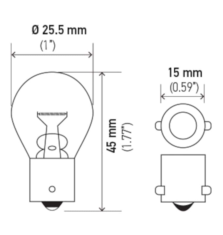 Hella — Hella Bulb 93 12V 13W BA15s S8
93 Incan Bulb - view 8
