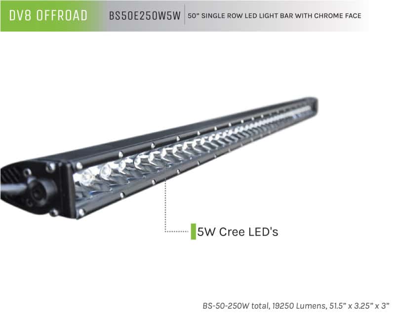 DV8 Offroad — DV8 Offroad 50in Light Bar Slim 250W Spot 5W CREE LED - Black
LED Light Bar - view 3