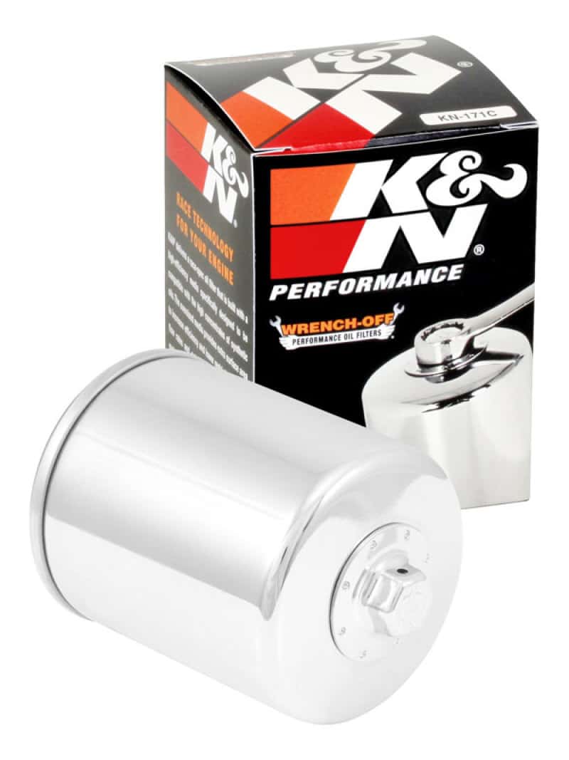 K&N Engineering — K&N Harley-Davidson / Buell 3in OD x 4.063in H Chrome Oil Filter - view 5