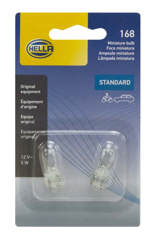 Hella — Hella Bulb 168 12V 5W 3Cp W21X95D T325 (2)
168TB Incan Bulb - view 9