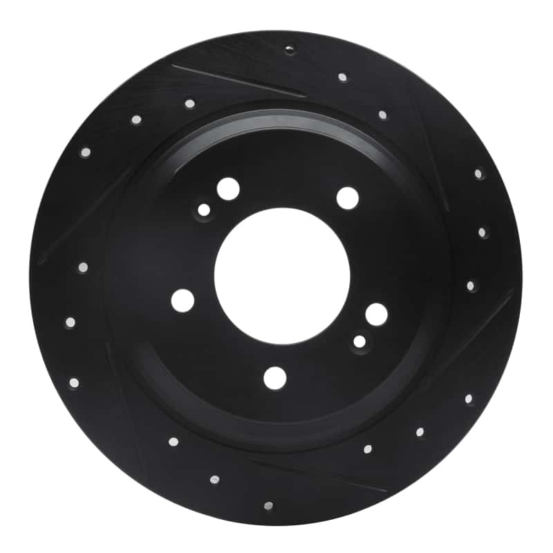 R1 Concepts — R1 13-25 Hyundai Elantra GT Rear Right Drilled & Slotted Black Brake Rotor
R1 Brake Rotor Drill - view 1