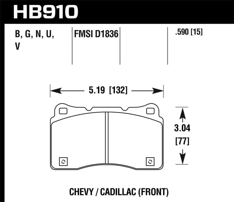Hawk Performance — Hawk 15-16 Cadillac XTS / Chevrolet Corvette DTC-60 Front Brake Pads
Disc Brake Pad - view 1