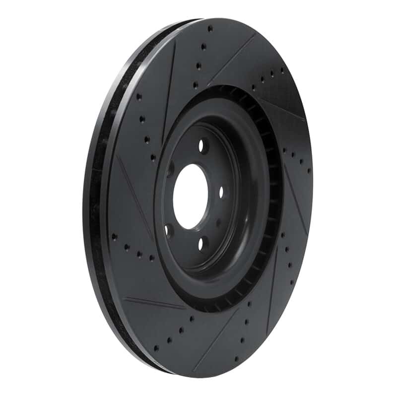 R1 Concepts — R1 13-14 Ford Mustang Front Right Drilled & Slotted Black Brake Rotor
R1 Brake Rotor Drill - view 4