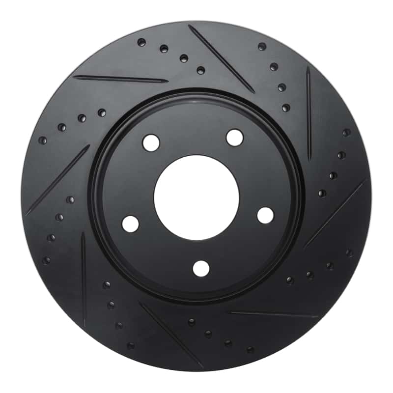 R1 Concepts — R1 02-06 Infiniti I35 Front Right Drilled & Slotted Black Brake Rotor
R1 Brake Rotor Drill - view 1