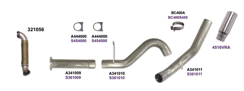Diamond Eye Performance — Diamond Eye KIT 4in DPF-BACK Single w/ TDP AL 07.5-10 Chevy/GMC 6.6L Duramax 2500/3500
KIT; 4in.; DPFS; AL - view 3