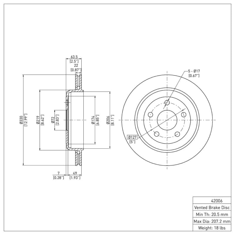 DFC — DFC 11-25 Dodge Durango Rear GeoSPEC Coated Rotor
DFC Brake Rotor - view 6