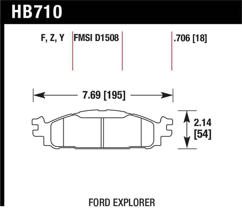 Hawk Performance — Hawk Ford/Lincoln 11-13 Explorer/09-13 Flex/10-13 Taurus/MKS/MKT Performance Ceramic Brake Pad
Disc Brake Pad - view 1
