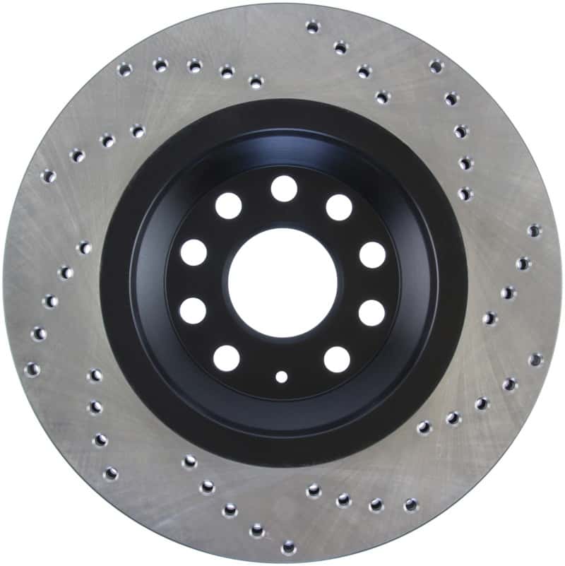 Stoptech — StopTech 09-13 VW CC 3.6L VR6 / 08-09 & 12 Golf R/Golf R32 Drilled Right Rear Rotor
Cross Drilled Rotor - view 2