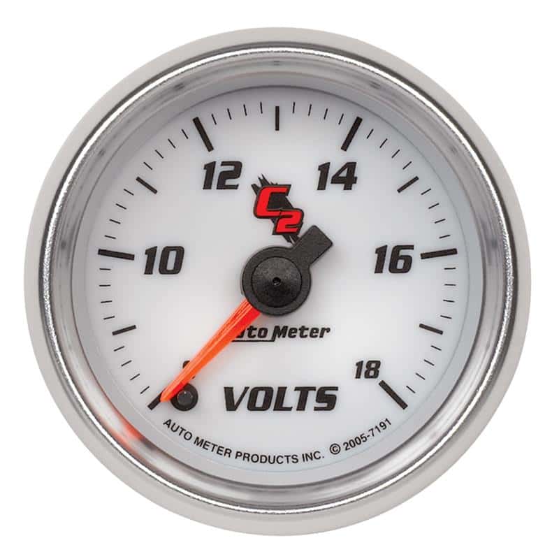 AutoMeter — Autometer C2 52mm Electronic 8-18V Voltmeter Gauge
GA 2" VOLT STEPPR C2 - view 2