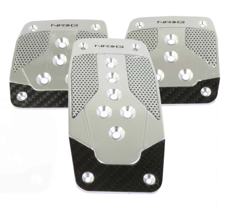 NRG — NRG Aluminum Sport Pedal M/T - Silver w/Black Carbon - view 2