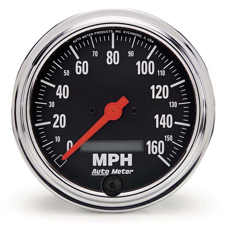 AutoMeter — Autometer Traditional Chrome 3-3/8in 160 MPH Electric Speedometer w/ LCD Odometer
3-3/8" SPEEDO, 160 M - view 2
